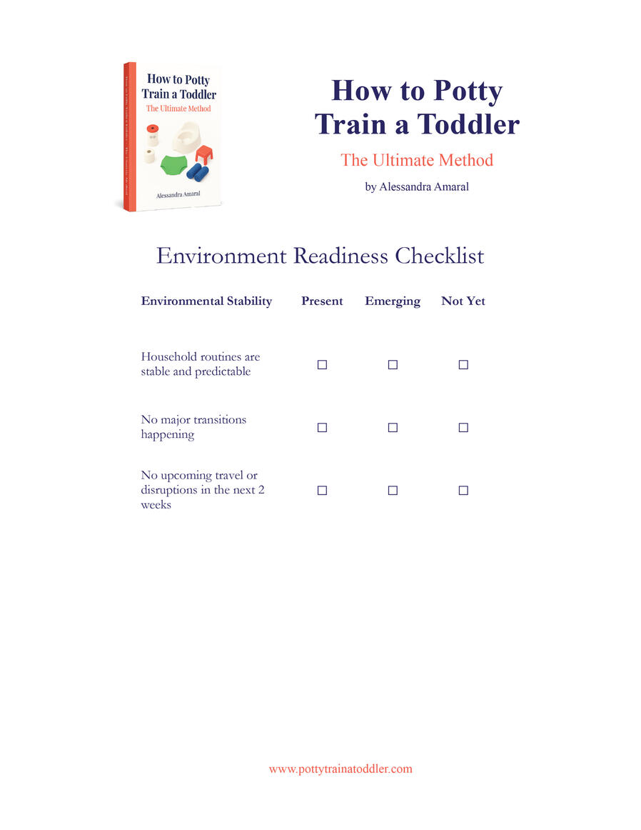 Checklist to prepare home environment for potty training