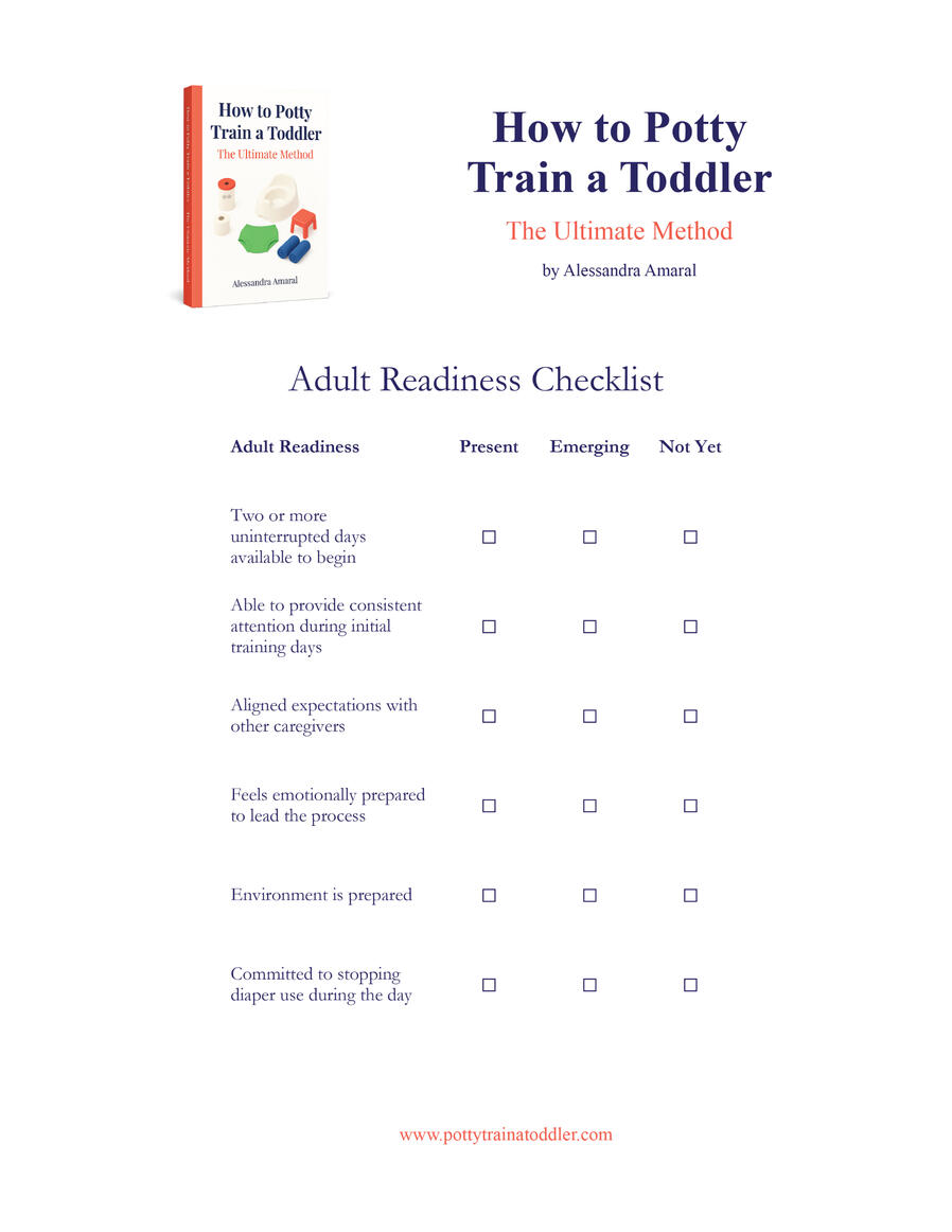 Printable checklist for adult potty training support